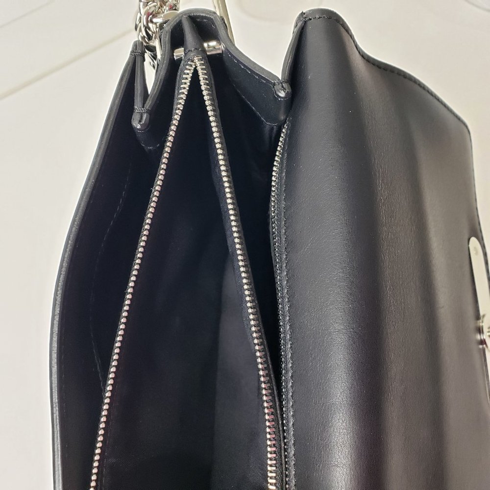 Tod’s Black Leather Double-T Crossbody Bag, Like New - Picture 7 of 13